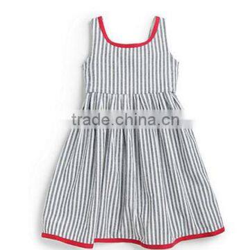 2016 latest casual dress Striped model fancy nice dresses for baby girl&girls