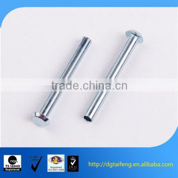 carbon steel galvanized flat head semi-tubular rivet