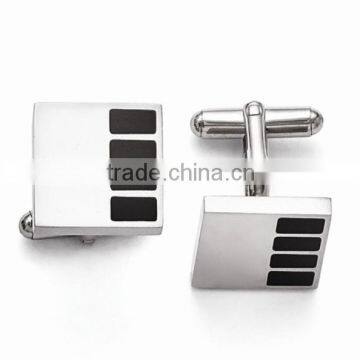 Hot sales Stainless steel Cuff Links with black enamel