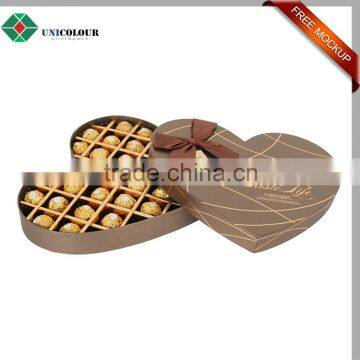 custom luxury logo cardboard heart shape chocolate packaging box