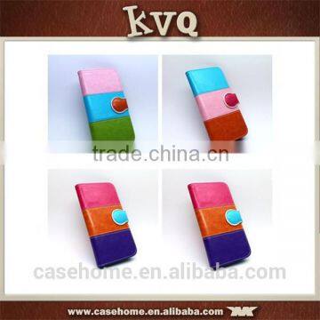 new hot mixed colors fashion design flip wallet stand pu leather cases for htc one m8 mini covers