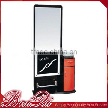 Excellent barber shop salon furniture makeup mirror hair cutting stand mirror with cabinet salon mirror