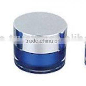 Round acrylic cream jar with aluminum cap (65AA-JY210-02)