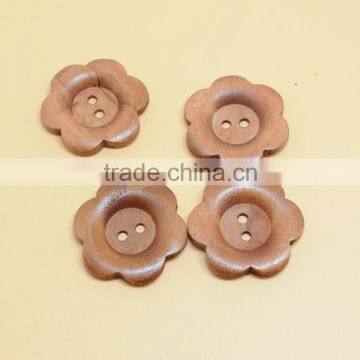 Sedex Audited Factory 2 Pillar Sunflower Shape Wooden Button photo-3