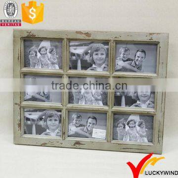 Ash Gray Handmade Wooden Multi Photo Frame Vintage Shabby