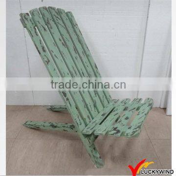 Shabby Chic White Slats Wooden Foldable Chair