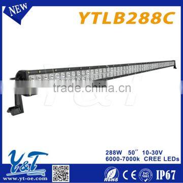 Factory Supplier Y&T 52" 288w SUV 4x4 FOG led light bar Offroad vehicles trucks led light bar