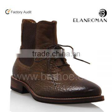 Coffee color leather boot, cool men boot, ankle chelsea boot for men