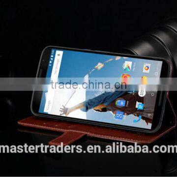 Original K-COOL Fine Sheep Grain Printing Stand PU Leather Wallet Case For Google 6 MT-2829 photo-3