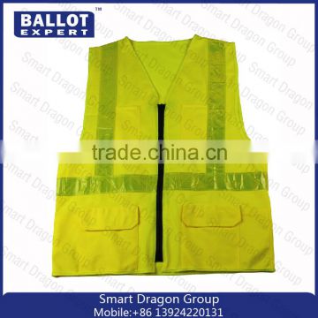 Mesh polyester fluorescent fabrics police reflective vest factory in China