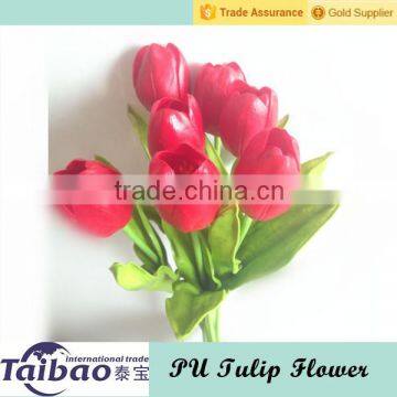 Real Touch Single Stem Handmade Home Decoration PU Tulip Flowers