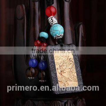 Hot Purple Wingceltis Peace Key Pendant Carved Dragon Engrave Wood Key Chains photo-5