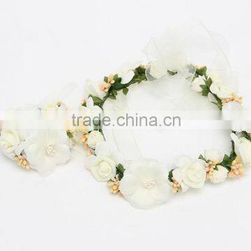 DSFG001D Multicolor Fabric Flower Garland for Kids New Style Flower Crown Hair Band /headband Accessory photo-2