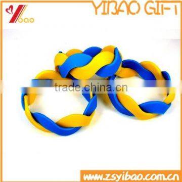 Mix color woven wristband | silicone woven bracelet | woven elastic band