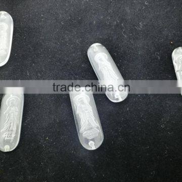 Wholesale Chakra Clear Glass Pendant With Guanyin Buddha Inside Excellent Gift photo-3