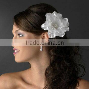 Beautiful Crystal Accented Flower Hair Clip Bridal Hair Accessories