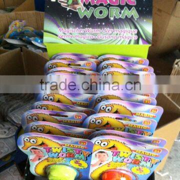 2016 Italy popular magic tricks twisty magic worm toy with display colorful box