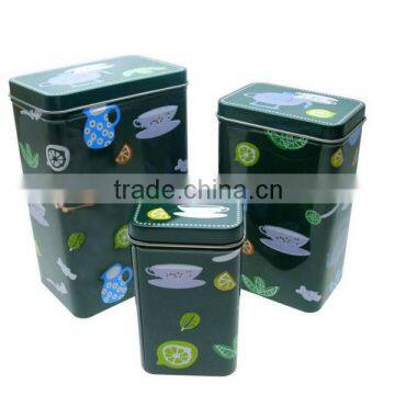 rectangular tin set box; biscuit tin box