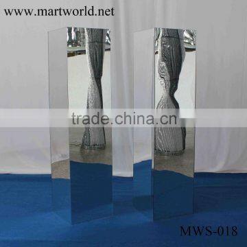 1 m height square silver mirror column party and wedding decoration supplies in guangzhou(MWS-018)