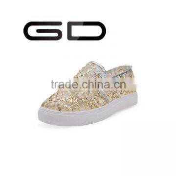 GD China wholesale girls causal shoes slip on glitter round toe shoes