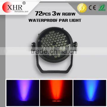 Good LED Stage Lighting,Waterproof LED 72pcs 3W RGBW Par Lights IP65,RGBW Lighting Effects