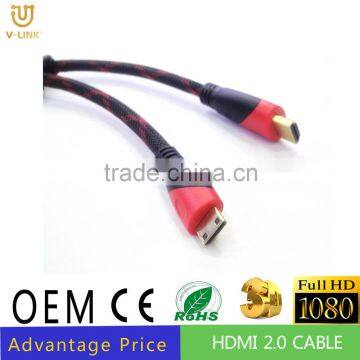 Wholesale High Quality HDMI Mini to HDMI Cable for HDTV DV 1080P