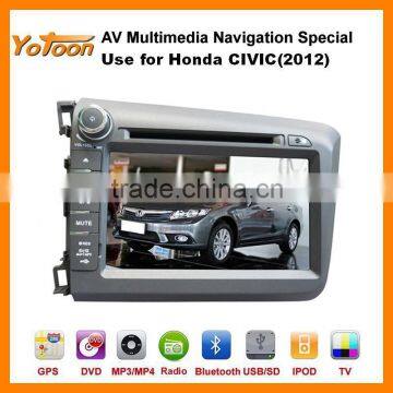 For CIVIC DVD GPS Player,HD/PIP/11 languages USB/SD/BT/IPOD/AV-in/AUX/ back view/car logo/wallpaper