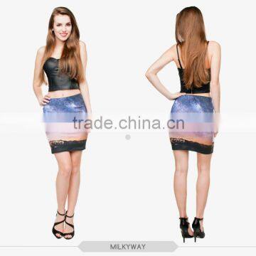 Sexy Hot Women World Map Beach Girls Tight Mini Skirt High Quality 3d Digital Full Print Custom Hot Sale Tube Stretchy Skirt photo-3