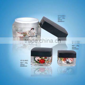 Empty Cosmetic Container Plastic Cosmetic Cream Jar Square Shaped 20g 30g 50g