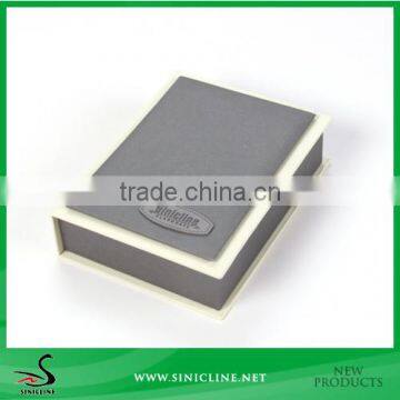 Sinicline book-shaped packing box with leather label logo