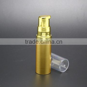 gold colored plastic empty airless lotion spray pump bottle