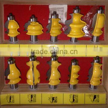 TC-M10 10PCS Profile Cutter TCT Router Bit Set For Wood Shaper Cutting