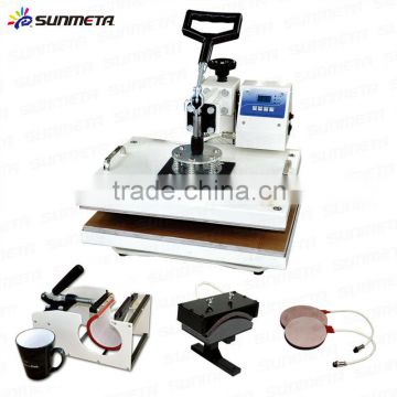 5 in 1 multifunctional heat press machine for sublimation mug printing,T-shirt,cap,plate