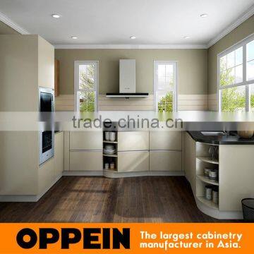Kenya Apartment Modern Light Yellow Matte HPL And Melamine Kitchen Cabinet