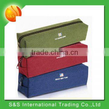 customzied large capacity canvas zipper pencil case and bag