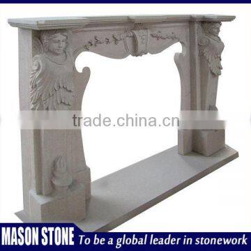 Antique marble wall fireplace