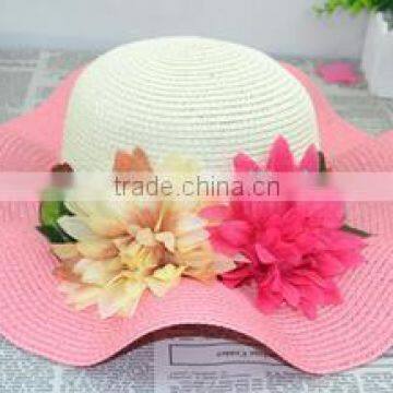 Women Flower Straw Hat,Sun Beach Summer Hats For Ladies