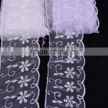 scallped flower design mesh embroidery lace trimming have stock