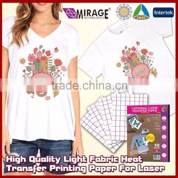 High Quality Light Fabric Heat Transfer Printing Paper For Laser