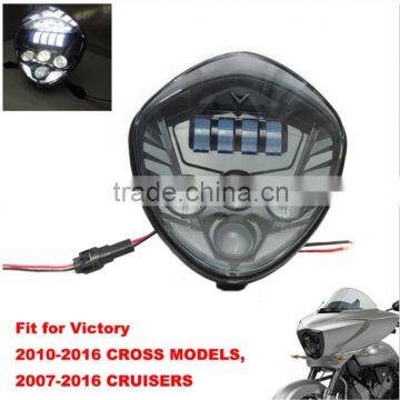 Bullet Style Headlight- Polaris Victory Motorcycle LED Headlights Kit Cross Country Magnum 8 Ball