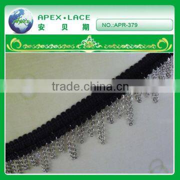 polyester tape with brass chain for garment