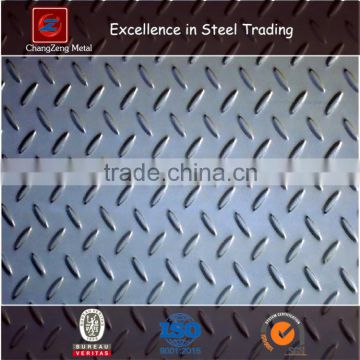 Hot Rolled Checkered Plate/Diamond Steel Plate From Shanghai Factory