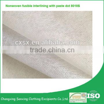 100 polyester paste dot non woven fabric interlining 8018S