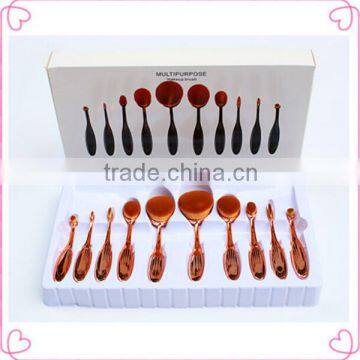 New rose gold oval toothbrush makeup brush set 10pcs                        
                                                                                Supplier's Choice