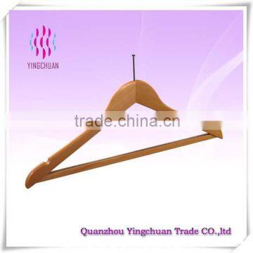 Wholesale anti slip suits shirts wooden hanger with bar