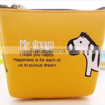 Hot sale animal leather coin purse wtih zipper made in china