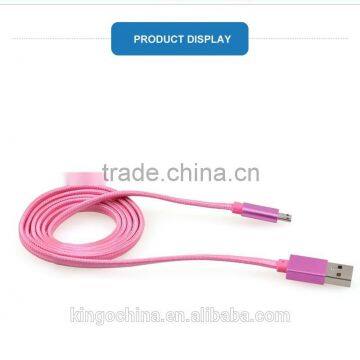 usb cell phone nylon weaving phone charger cable transmit data cable