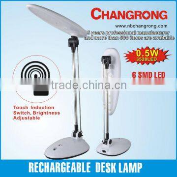 plastic touch-function rechargeable led desk lighting