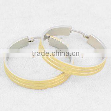 316L stainless steel hoop earrings with IP gold plating