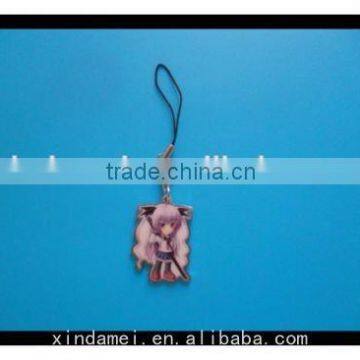 Good quality custom printing cartoon Stainless iron phone strap (xdm-mps05)